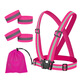 Reflective vest for night running, bicycle, night riding, reflective strap-type elastic reflective vest set, 1 strap + 2 arm straps + storage bag