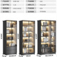 Caixiang bookcase with glass door display wine cabinet light luxury customized home living room integrated wall to top bookshelf solid wood hand-made 40cm single door light luxury gray package installation standard version delivered to the home