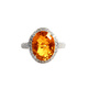Fat Donglai's same citrine ring for women, rare golden orange, Princess Diana's style, colorful gemstone, 5 carats, free certificate, 3 carat natural citrine ring, Princess Diana's style