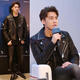 Customized male star model Wang Yibo and Yang Yang's same style motorcycle sheepskin jacket 23 autumn and winter new thickened leather jacket clip black L