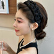 Biyun high-end Korean style black wide-brimmed headband female Internet celebrity pressed hair headband 2024 new style temperament high-end hairpin headband black retro fashionable and exquisite-