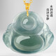 Phoenix Jewelry 18K gold inlaid with natural jade jade Buddha pendant for women Maitreya Buddha jade necklace birthday gift