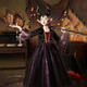 Xiaokayinon Halloween children's costume girl cosplay witch dress up girl little devil masquerade performance dress Halloween black and purple costume + hat + shawl 150