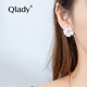 Qlady sweet flower earrings, feminine and high-end silver needle earrings 2024 young luxury niche earrings birthday gift