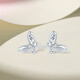 Saturday Fortune (ZLF) pt950 platinum earrings for women, versatile flower butterfly earrings for girlfriend, one pair - 2.23g