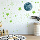
Dilanmu 30CM luminous moon glowing stars creative fluorescent wall stickers children's room decoration cartoon starry sky stickers from (blue light) 1 moon + 1049 star dots_