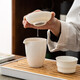Gold inlaid jade tea set tea tray set Kung Fu tea set accessories teapot teacup gift box travel business Xi Shi white portable tea set