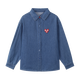 ELLE KIDS Children's Clothing Love embroidered logo mid-length denim shirt girls spring cotton casual comfortable jacket denim blue 160 (S)