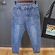 Holzspecker (Tucano) Japanische neun-Punkte-Jeans Herrenmarke Lose und vielseitige kleine Füße Harem Hosen 2025 Frühlings- und Herbst-Karottenhose Dad Hose hellblau 29