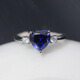 Fat Donglai's same style Tanzanite sapphire heart-shaped stone ring Heart of the Ocean women's ring live platinum (main stone 8X8mm) live