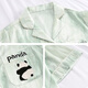 Han Ziduo Mint Green Panda Couple Pajamas Femmes Xia Bing Silk Fin Shorts à manches courtes Imitation Silk peut porter