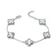 Jincaifu PT950 five-flowered four-leaf clover platinum bracelet, exquisite shiny platinum bracelet for women, length 15.5-17.5CM, about 11.2g
