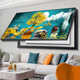 
Chengzai large-size electric meter box decoration painting light luxury lift cover strong weak electric box cover mural modern simple hole-free hanging painting JD15933 Caiyuan Guangjin 80*40 (cover 70*30) black frame with cover