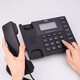 Deli landline telephone wired office hotel hotel home two-line fixed caller ID telephone landline wide screen black battery-free/13567