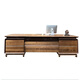 Hanjitangyu modern new Chinese style solid wood boss desk office desk and chair combination high-end solid wood leather office executive desk boss desk 1.6 meters