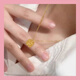 Menbin Lao Fenghuang Gold Store 9999 pure gold covered silver brushed sugar cube pendant yellow I gold necklace women's pendant clavicle chain brilliant A model one about 0.29 + gift box