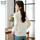 She enjoys knitted sweater women's round neck lace bottoming shirt with sweater women's hollow design knitted top T13KZ3504