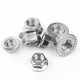 Jishuo 304 stainless steel flange nut/DIN6923 hexagonal flange cap anti-slip nut M4/M5 M20 M12 1 piece