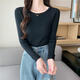 Yu Zhaolin (YUZHAOLIN) round neck bottoming shirt for women, autumn and winter warm inner layer, slim knitted threaded long-sleeved T-shirt basic top