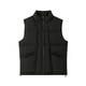 Idea style fat man large size stand collar down cotton vest men's autumn and winter outer wear trendy loose waistcoat sleeveless cotton jacket M2902 black 4XL 185-205Jin Jin is equal to 0.5 kg