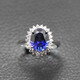 Princess Xuan Yong's synthetic blue gemstone ring, real silver live mouth, classic dark blue color gemstone jewelry, tanzanite, live mouth, adjustable