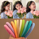 BARY REEF2024 Korean new children's hairband internet celebrity same style green headband hairpin girls high-looking hair bundle headdress light purple