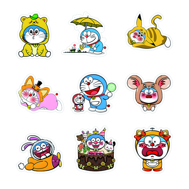 Doraemon mobile phone stickers cartoon cute jingle cat doraemon mobile phone case laptop waterproof diy stickers 20 random pictures