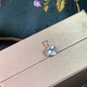 Nanzhi simple small exquisite natural aquamarine pendant 925 silver gold plated six claw pendant one carat aquamarine 6*6MM