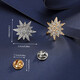 Beautifully made and cute collar pin, anti-exposure buckle, Hao Shi six-pointed star men's brooch, shirt collar button pin, suit badge corsage, 1 antique silver