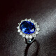 Yuanzu sapphire ring GIXI Princess Diana model opening adjustable tanzanite colored treasure female live ring opening adjustable blue diamond earrings white gold