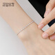 Misu platinum bracelet for women, fashionable pt950 platinum double-layer diamond bracelet, sparkling adjustable hand ornaments, Christmas gift, single layer, about 17+2cm long, weighing 4.0-4.2 grams