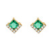 Small forest green earrings for women 10K gold earrings Austrian crystal rhombus retro earrings 20107010013