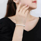 Yumeihe Natural Freshwater Shijia Pearl Bracelet Perfect Round Flawless Pearl Bracelet as a Mother's Day Gift for Mom White Pearl Bracelet 7-8mm x 18cm