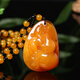 Qinhenghui guaranteed price Fat Donglai quality official beeswax pendant for women and old men chicken fat yellow amber long necklace ethnic style hanging D style/gourd (old honey style)