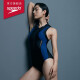 Speedo/Speedo Women's Swimsuit New Re-engraved Shark Skin Gold Label Anti-Chlorine Plastic Sunscreen Covering Belly Thin Women's One Piece Swimsuit Women 813427 Black/Dark Blue 34