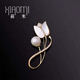 SNQP Swarovski craft high-end brooch tulip women's pearl crystal corsage temperament flower gift gold