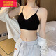 Baogeyan Underwear Women's Wireless Beautiful Back Bra Small Breast Gathering Summer Thin Sports Vest Bra Girls Tube Top Black Single Pack L 135-165Jin Jin is equal to 0.5 kg