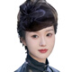 DING FEI enhances your temperament, double-layered yarn half-hat headband, hair accessory for women, fashionable to cover gray hair, stylish wide-brimmed headband, versatile style, double-layered bow organza half-hat, A13-304