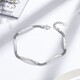 Liuguifu Jewelry Platinum Bracelet Women's Geometric Smile Platinum PT950 Bracelet Birthday Gift 5.45g Can write greeting cards + engraving