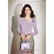 CHICHY Gentle and chic purple asymmetrical design shirt Qianjin style long-sleeved top CC1E019251 Purple 165/92A