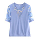
Yu Zhaolin (YUZHAOLIN) middle-aged and elderly women's clothing, summer short-sleeved T-shirt ice silk top 2025 new classic style FQLH698 green + khaki briefs) 5XL (140-155Jin [Jin equals 0.5 kg])