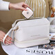 JD Logistics Portable Advanced New Double-Layer Cloud Cosmetics Storage Bag Travel Large-Capacity Toiletries Bag Single-Layer Milk Apricot White