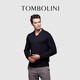 Dongbolini autumn and winter cardigan men's lapel long-sleeved sweater gentleman casual knitted sweater wool coat men's trendy Navy blue L 175/96A(48)