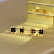 Zhimo 18k earrings screws 18K gold four-leaf clover versatile earrings Japanese and Korean small personalized titanium steel jewelry new gold screw style C-shaped heart-shaped four-leaf clover pair