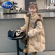 Disney Girls Down Jacket 2025 Winter New Children's Thickened Jacket Medium and Large Children's Winter Mid-Length Jacket Khaki 160