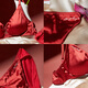 Jinsanta Red Underwear Women's Silk No Wire Bra Panties Set Red Zodiac Year Wedding Gift Box Caramel Red 2963 XL