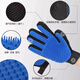 Lubo Pet Cat and Dog Rubber Gloves Comb and Hair Removal Brush for Cleaning, Bathing and Massage to Remove Floating Hair and Anti-Scratch and Bite Cat Gloves (Right Hand) Blue