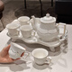 Xibaisheng complete tea set, housewarming gift, ceramic tea set, wedding gift, light luxury gift box, tea cup set, European cup set 021 gift box style