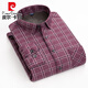 Pier Cardin Cotton plus Fleece verdickte warme Hemd Herren Langarmplaid Real Pocket großer Größe reines Baumwollvater-Hemd Winter Neues Produkt 9902 L Empfohlen 100-120jin [Jin gleich 0,5 kg]