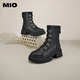 Mio 2023 Winterrunde Zehen High Heels Dünne Stiefel Metallschnalle Kühle Dicke Sohle Martin Boots Frauen schwarz 39
